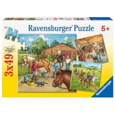 49 pc Ravensburger Puzzle - A Day with Horses 3x49 pc